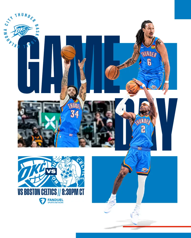 pulse-kaiyun.com-见证历史！雷霆分享明日对阵绿军赛事海报，亚历山大出镜